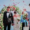 Flower Shower Wedding Couple the Edge Villa